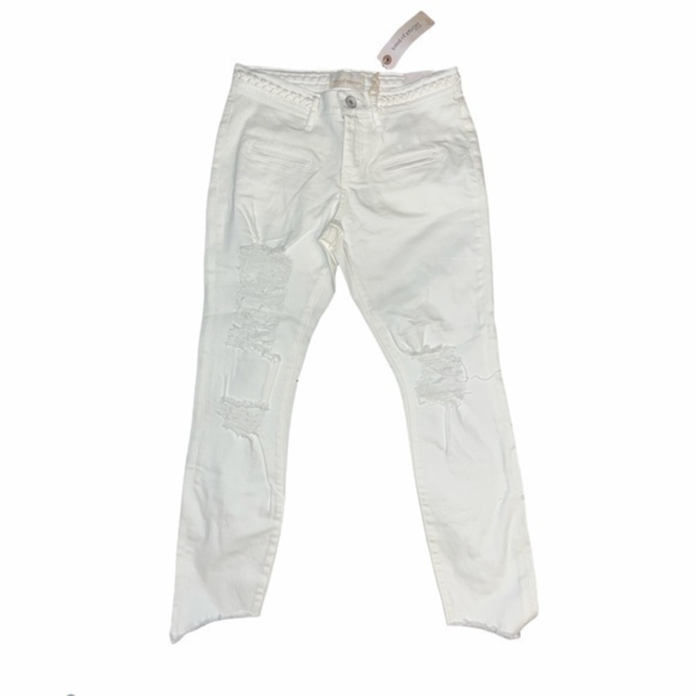 Band of Gypsies white raw edge jeans size 28&29